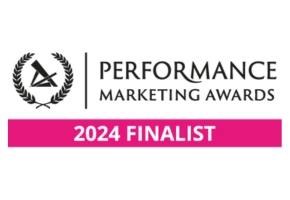 Performance Marketing Awards 2024 Finalist badge.