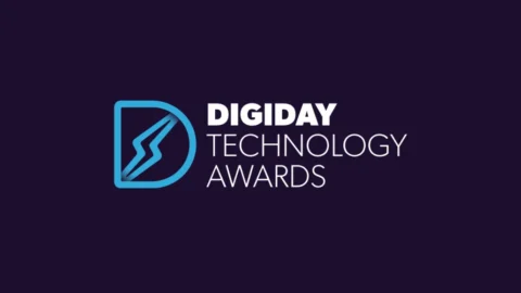 Logo for Digiday Technology Awards on a dark background.