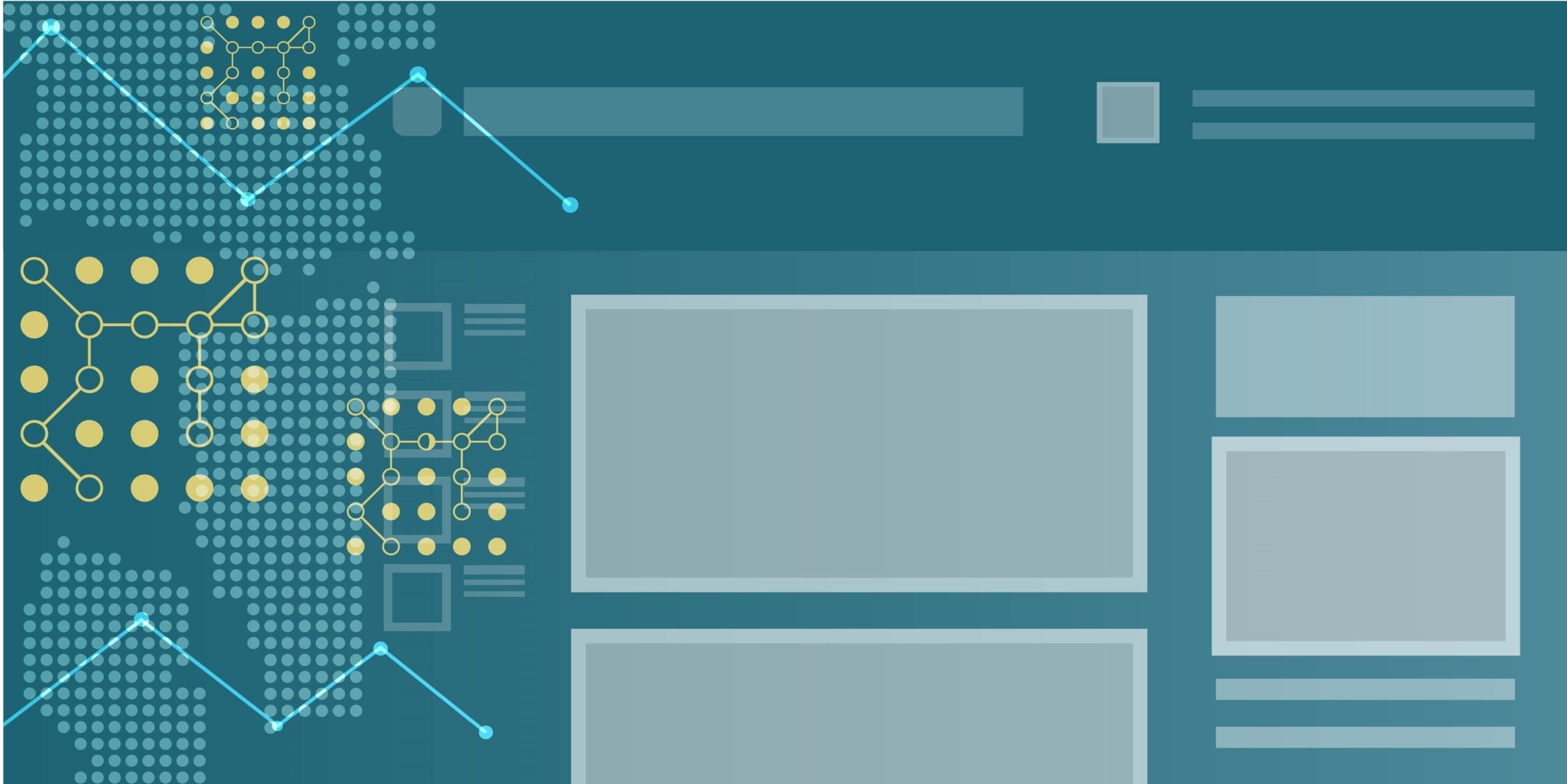 Abstract illustration of a digital interface with network connections and data visualization elements.