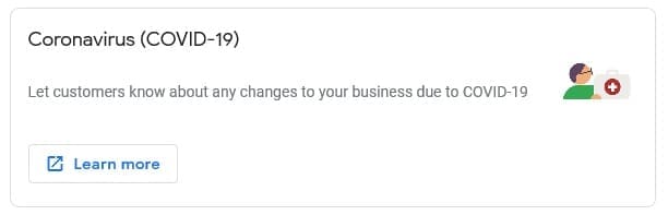COVID-19 update on Google My Business