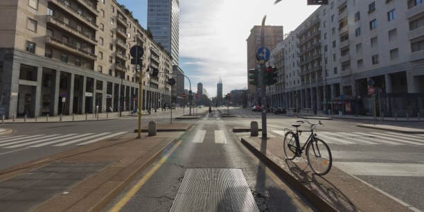 Empty city street in Italy