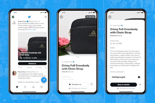 Twitter Product Drop feature