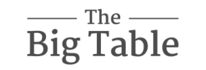 "The Big Table" text with lines above and below "The".