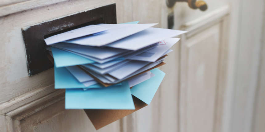 Cropped shot of letters in a letter box