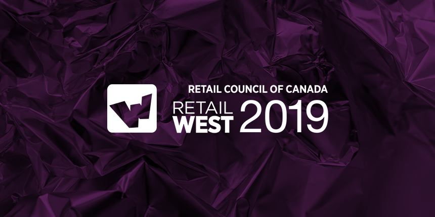 Retail West logo on purple background