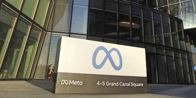 The newly named Meta and Facebook European headquarters in Dublin's Grand Canal Square.